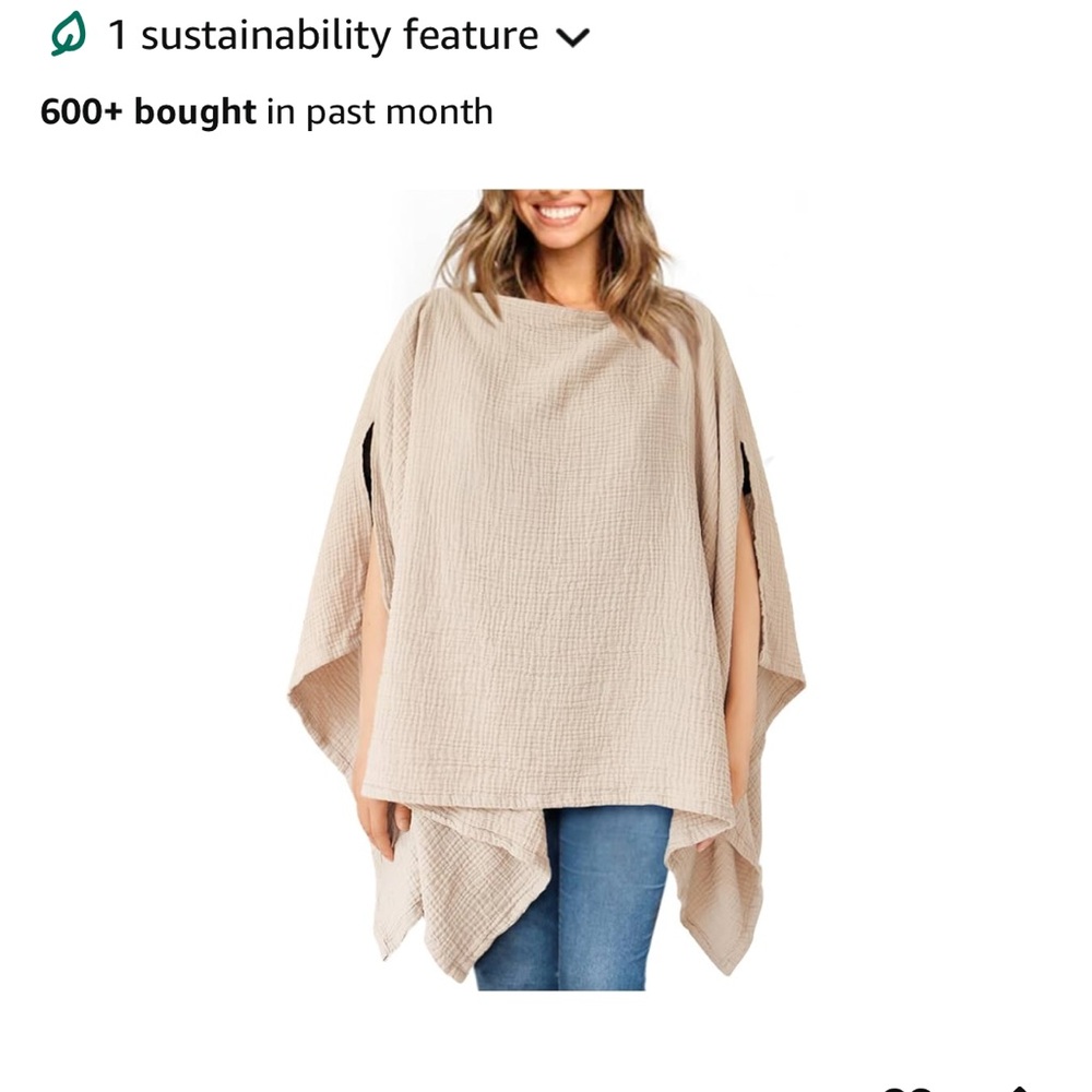 Beige Nursing Cover Poncho